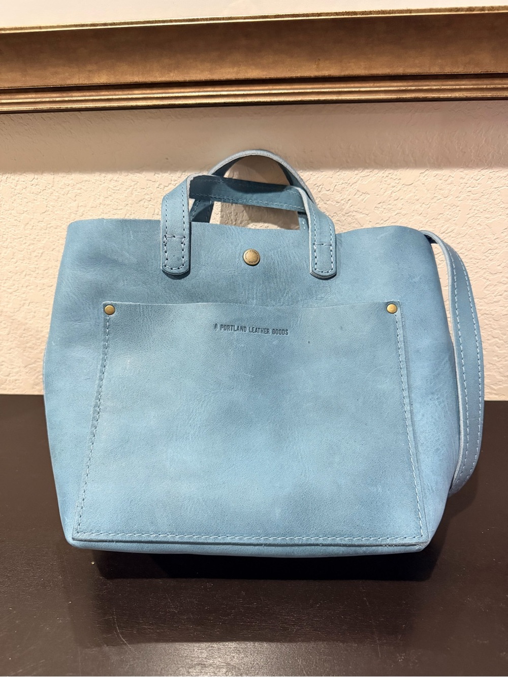 Portland Leather Goods Crossbody Tote Bag – Sky Blue - Picture 2 of 4
